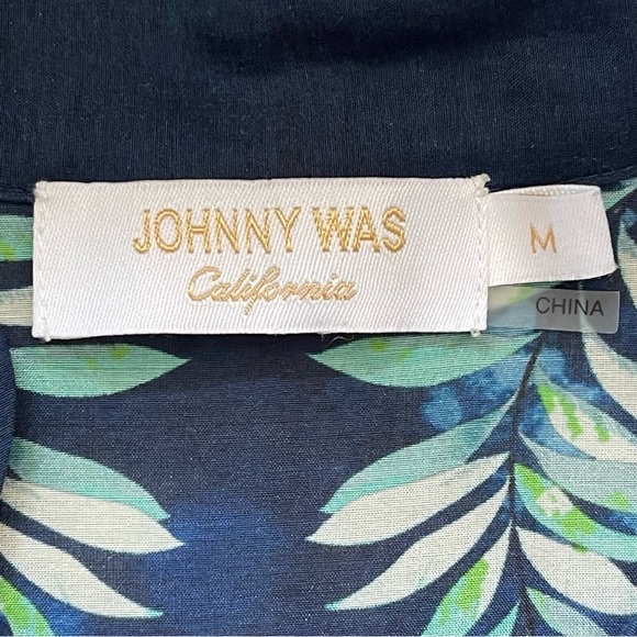 Johnny Was Annia Long Bohemian Blue Floral Print Kaftan Maxi Dress Size Medium - Picture 6 of 8